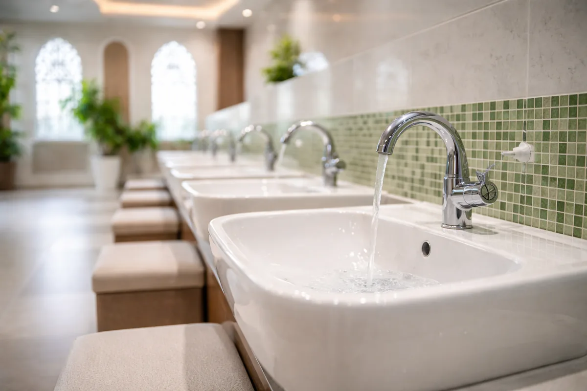 Comment assurer l'hygiène des lavabos d'ablutions en céramique antibactérienne dans les mosquées